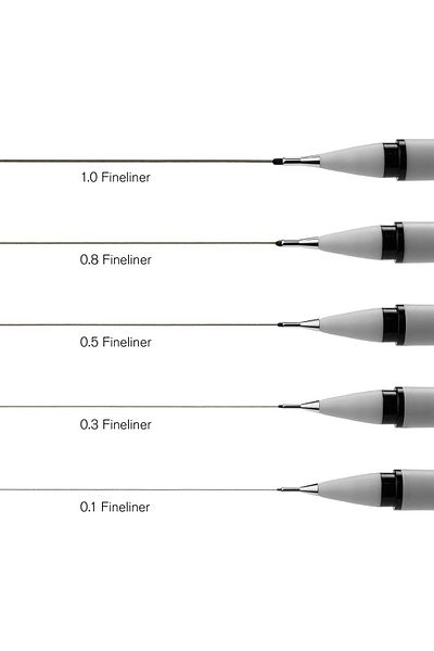 erorex Fineliner Fine Point Pen Set Assorted Set Of 5 Black