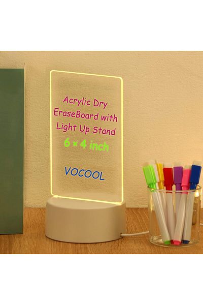erorex Led Writing Message Board Neon Glow Drawing Board 64 Inch Glowing Acrylic Message Board Desktop