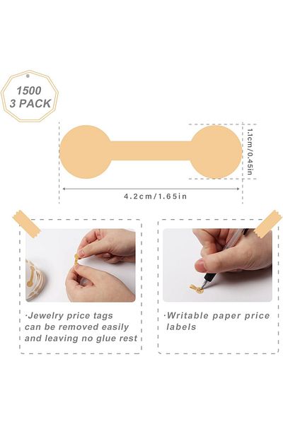 erorex Jewelry Tags Blank 1500 Pcs Barbell Jewelry Price Tags Self Adhesive Blank Price Indentification