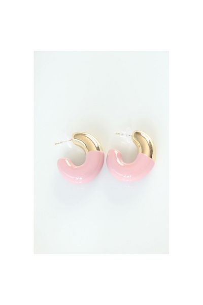 Skygo Ccb Dusty Rose Gold Double Color Earrings - Tj-Bkp8872