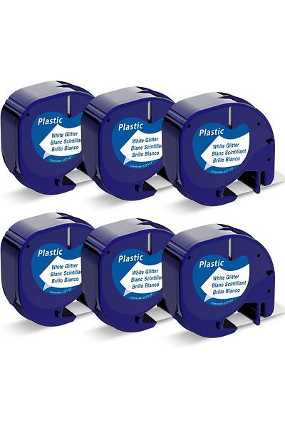 erorex شريط ملصقات متوافق مع عبوات Dymo Letratag البلاستيكية البيضاء 1 2 بوصة × 13 قدمًا 12 مم × 4 أمتار 91331 لتر