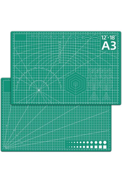 erorex Cutting Mat 5 Ply Double Sided Self Healing Craft Mat Green 18 Inch X12 Inch A3 Ideal For Fabric