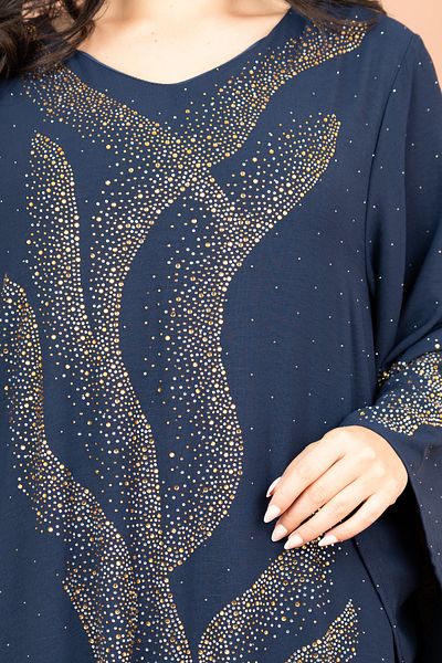 IKKXA Shimmering Crystal Jalabiya with Patterned Crystal Detailing