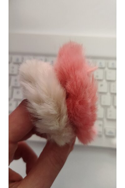 TREND Set of 2 Soft Plush Rubber Buckles in Vibrant Colors - Beige & Yavruağzı