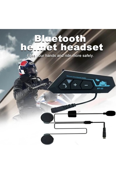 Janva Motorsiklet Kask İçin Kulaklık Bluetooth Mikrofonlu İntercom Su Geçirmez Motor Kurye Kulaklığı