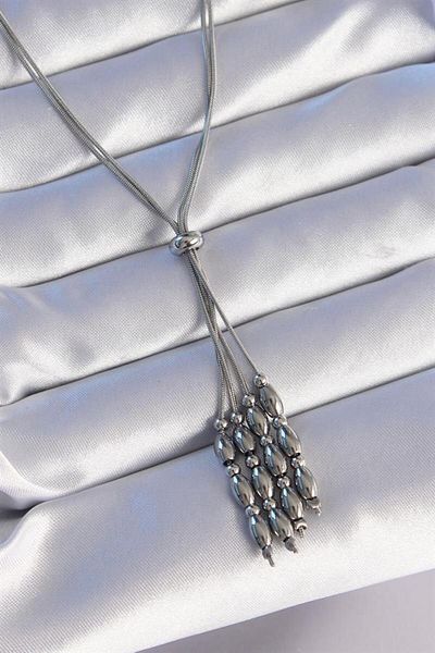 NovaRise 316L Steel Silver Color Length Adjustable Dangle Model Necklace