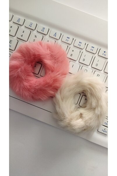 TREND Set of 2 Soft Plush Rubber Buckles in Vibrant Colors - Beige & Yavruağzı