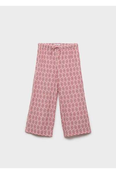 MANGO Kids Desenli koton pantolon