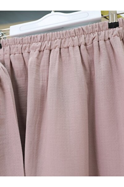 Modamorfo Oval Cut Stand Collar Blouse Skirt, Set - Powder