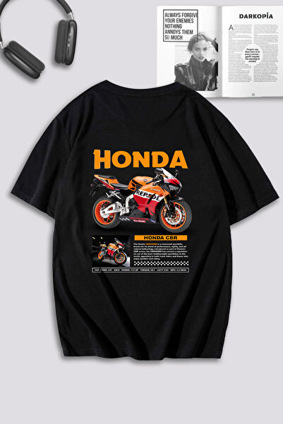 darkopia Tricou supradimensionat cu imprimeu pentru spate pentru motociclete ...