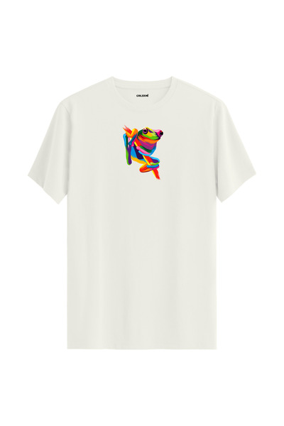 Colermi تي شيرت بياقة دائرية وطبعة ضفدع ملونة