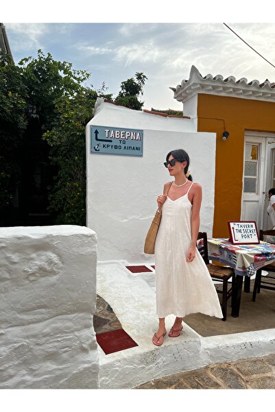 bymaestro woman Women's Long White Linen Dress