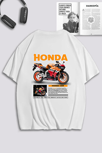 darkopia Tricou supradimensionat cu imprimeu pentru spate pentru motociclete ...