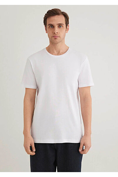 Mavi Basic Beyaz Erkek T-Shirt M065574-620