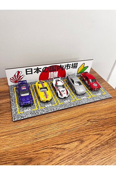 HOT WHEELS 1/64 Ölçek Araba Otopark Diorama (5 Araçlık) - Hot Wheels JDM Garaj