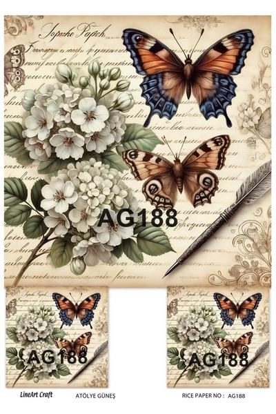 LİNEART LineArt Pirinç Dekopaj Kağıdı LA-AG188