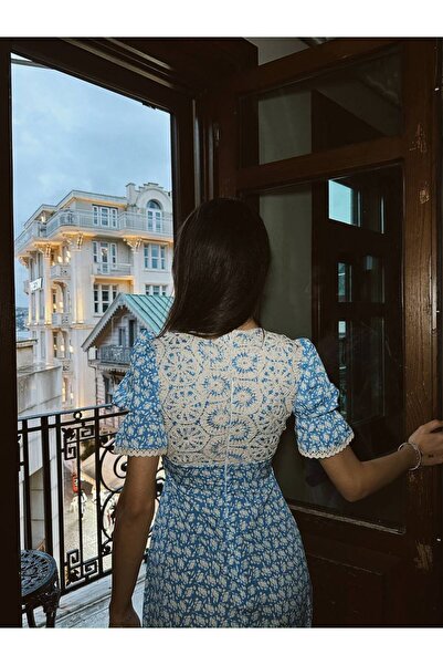 MEECY Női guipúr csipke részletes mintás ruha