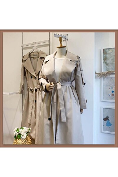 Faya Boutique Bej pardesü model trençkot