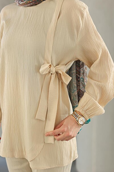 MİSSKAYLE Beige Detailed Suit Lacing