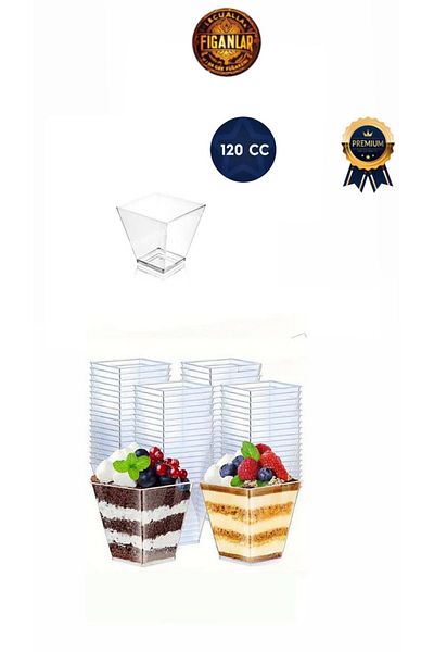 figanlar ambalaj 120 Cc 100 Pieces Prism Mini Mica Plastic Bowl Dessert Salad Appetizer Salad Bowl