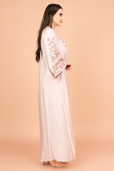 IKKXA Crystal-Embellished Embroidered Jalabiya