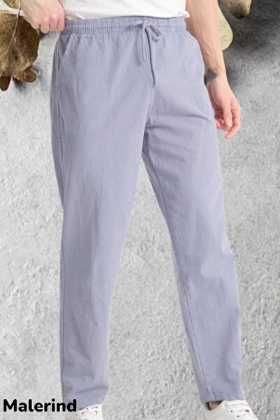 Malerind Ελαστική μέση Λινά - Λεπτό Ύφασμα Καλοκαιρινή Φόρμα Φούτερ