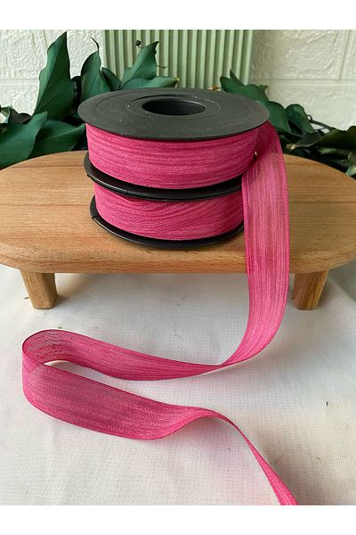 la minör Linen Ribbon 1 Piece Nopeli Candy Pink 20 Mt 2.5cm