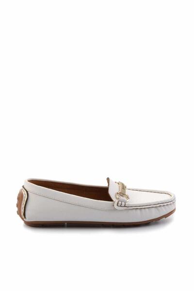 Bambi Beyaz  Kadın Loafer Ayakkabı K01309100509