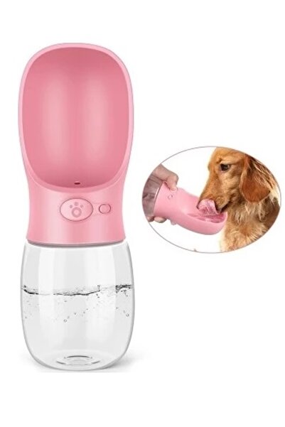 İndirimKap Taşınabilir Kedi Köpek Suluğu Seyahat Su Şişesi Kaseli Emniyetli S...