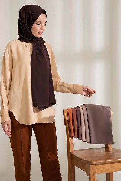 Larissa Scarf Medina Silk Shawl Bitter Brown