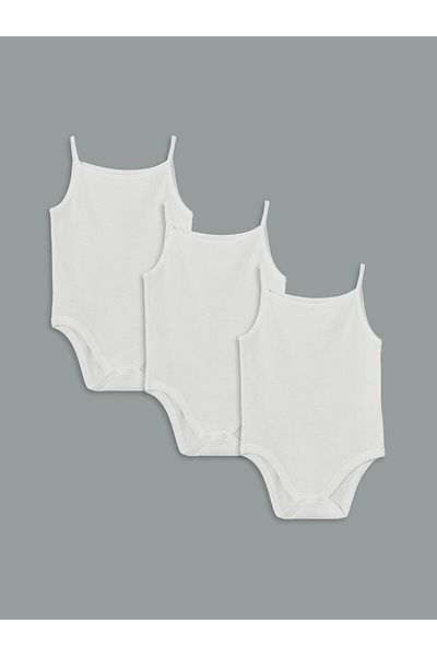 LC Waikiki Crew Neck Baby Girl Snap Body 3-Piece