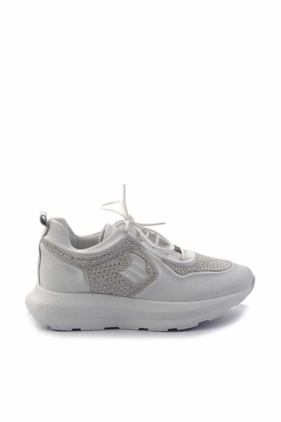 Bambi Γυναικείο Sneaker - Λευκό, Γνήσιο Δέρμα, Κ 01480111103