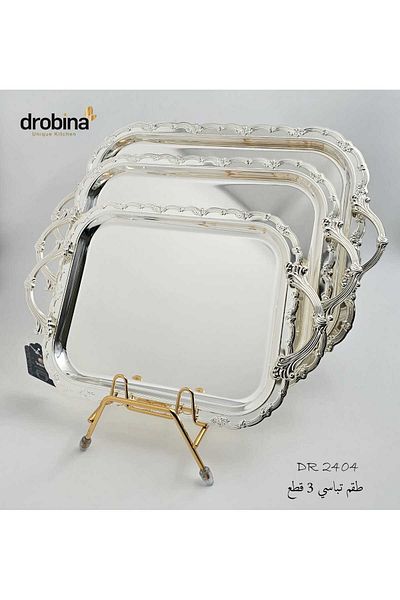 drobina طقم تباسي تقديم فاخر ستانلس ستيل من دروبينا