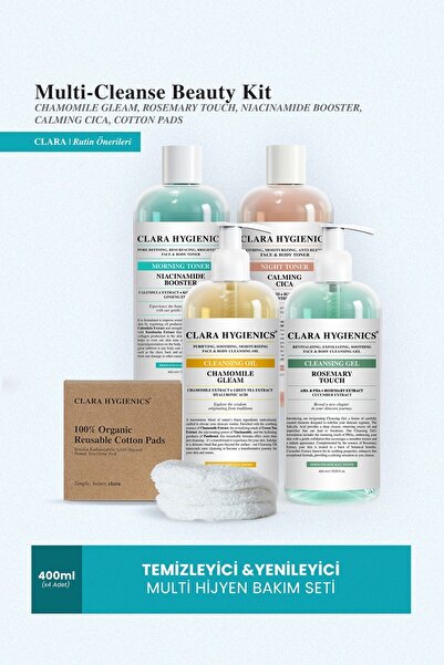 Clara Hygienics Siyah Nokta Ve Akne Karşıtı Vegan Temizleyici Hijyen Bakım Seti