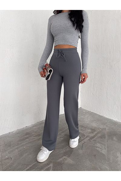MİSPİER Women's Modal Corded Wide Leg Pants