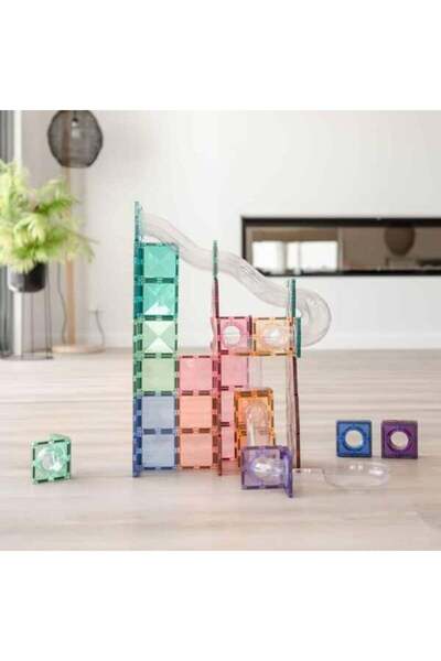 Connetix Σετ Κατασκευής Μαγνητικών Πλακιδίων Μαγνητικά Μάρμαρα 80 Τεμάχια σε Παστέλ Χρώματα