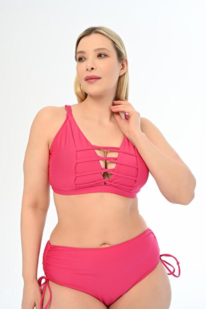 AQUAVİVA Fuchsia Large Size Aquaviva Venezia Cross String Bikini Set