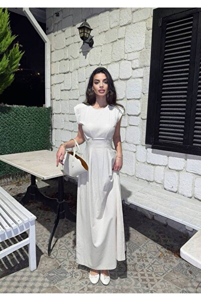 MEECY Women's Waist Fitted Draped Dress