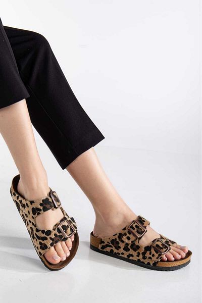 Valeriiastock New Season Leopard Model Orthopedic Comfortable Stylish Double Buckle Slippers Valeriiastock