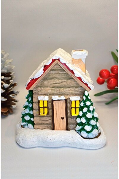 Dekoratif atölye Karlı Dağevi Konik Tütsü Biblo - Tütsülük - El Yapımı Taş Obje