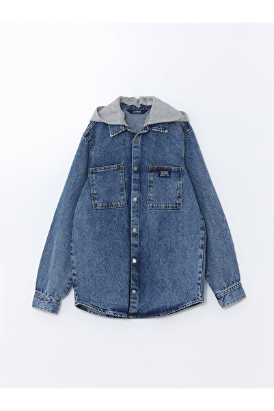 LC Waikiki Vizyon New Season Hooded Boy's Jean Shirt
