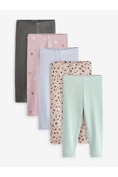 Next Baby Set de 5 jambiere din bumbac, în culori pastelate