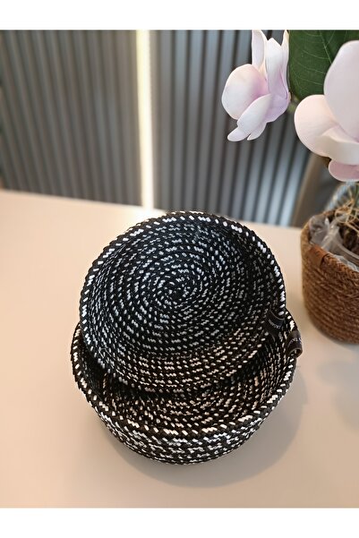 Home Set of 2 Decorative and Multi-Purpose Organizer Knitted Cord Basket