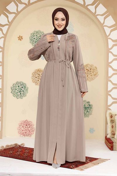 Neva Style Abaya Tesebbür Bej cu model Model 45302BEJ