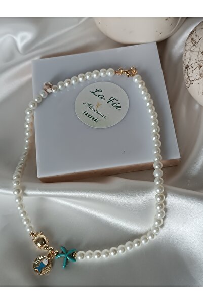 La fee aksesuar Balık & Deniz Yıldızı & Kaplumbağa & Istiridye & Inci Kolye Ö...