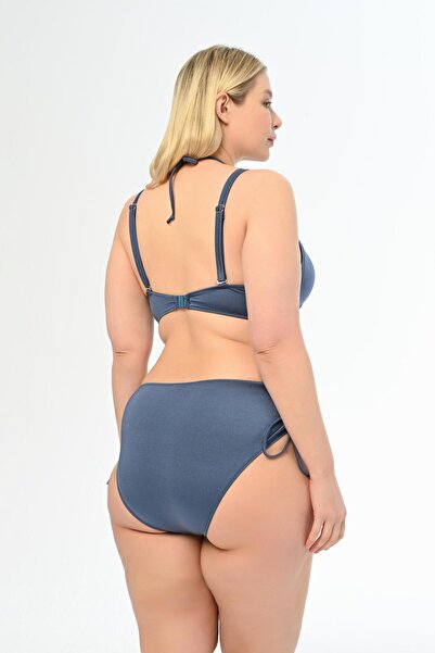 AQUAVİVA Aquaviva Women Indigo Plus Size Azura Gathering Sliding Bikini Set