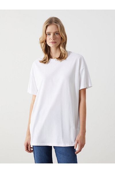 LC Waikiki Γυναικείο Oversize T-Shirt με λαιμόκοψη Crew Neck