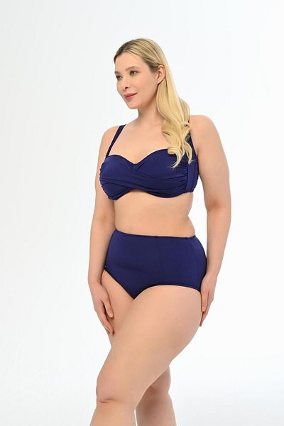 AQUAVİVA Set de bikini Anjelq drapat de marime mari albastru - Aquaviva