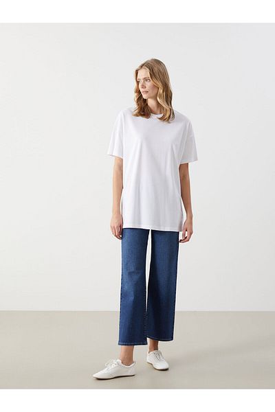 LC Waikiki Γυναικείο Oversize T-Shirt με λαιμόκοψη Crew Neck
