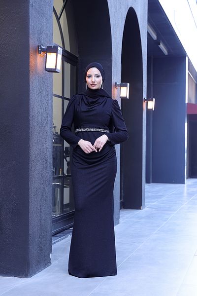Modarafta Stylish Hijab Legendary Evening Dress/Plus Size
